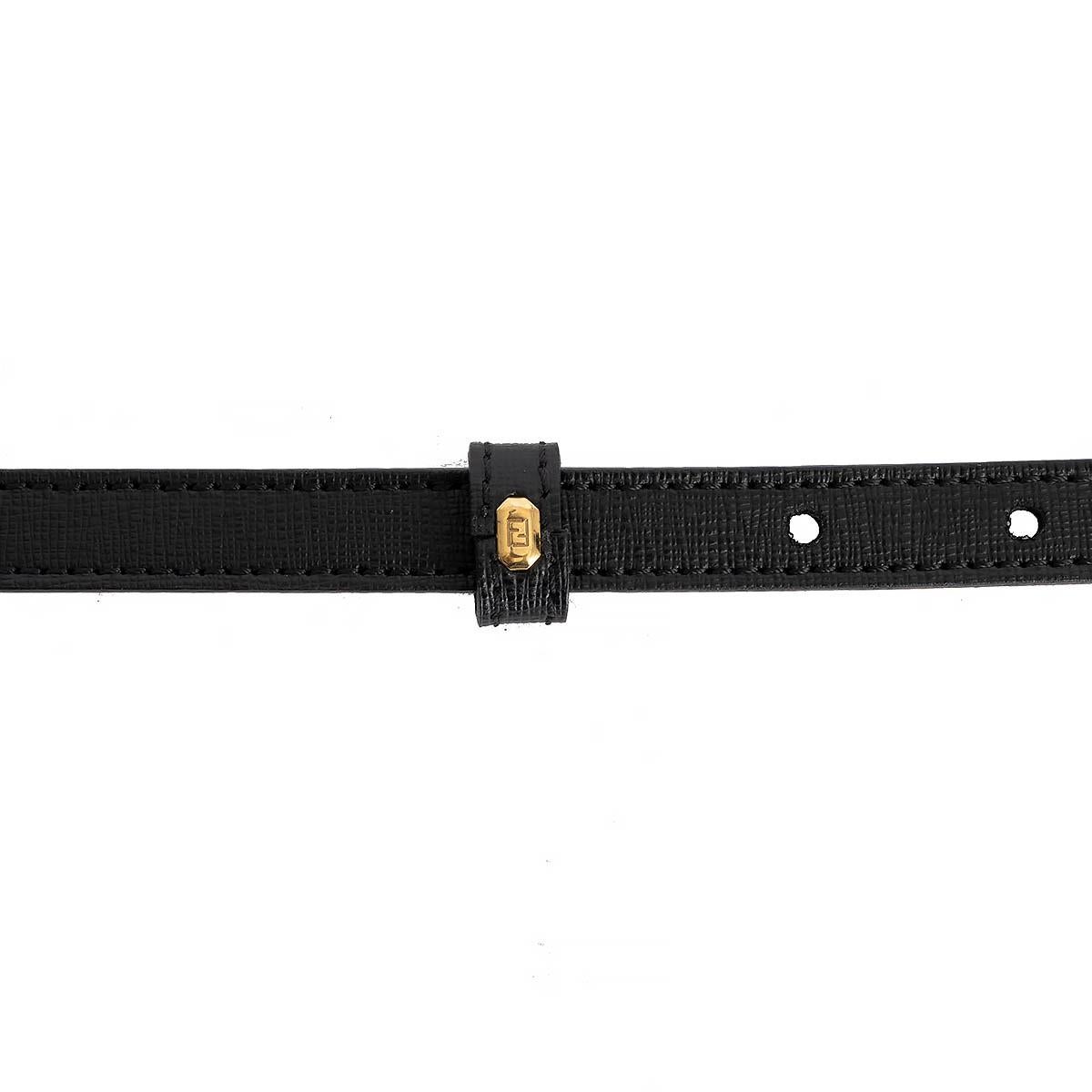 FENDI pink & black leather DOUBLE WRAP REVERSIBLE SKINNY WAIST Belt 75 For Sale 4