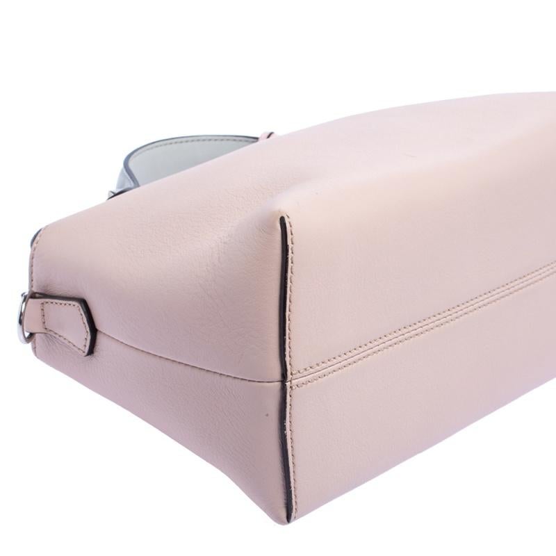 Fendi Pink/Blue Leather Small By The Way Boston Bag In Good Condition In Dubai, Al Qouz 2