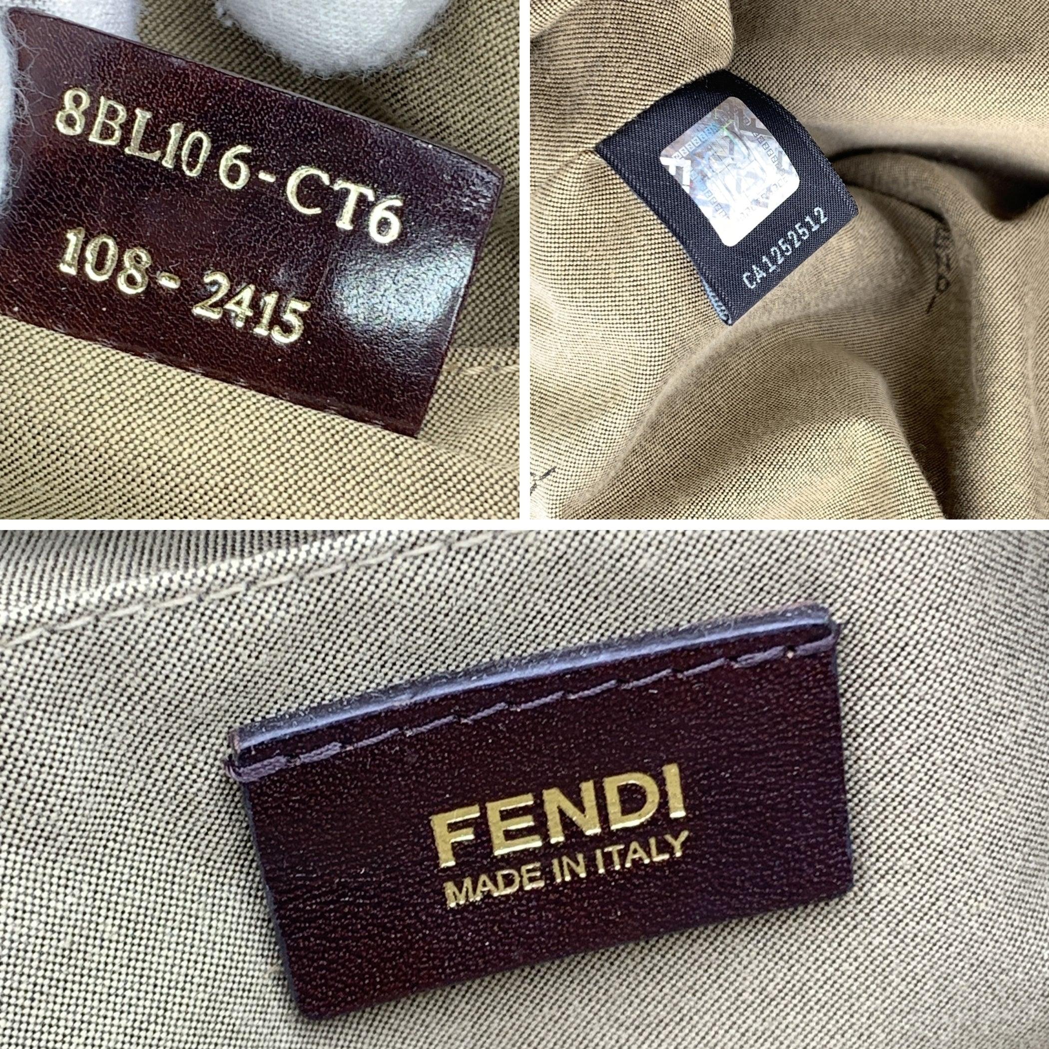 Fendi Pink Brown Monogram Zucchino Canvas Boston Shoulder Bag For Sale 3