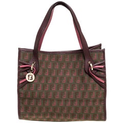 Fendi Brown Zucca FF Roll Tote Bag For Sale at 1stDibs