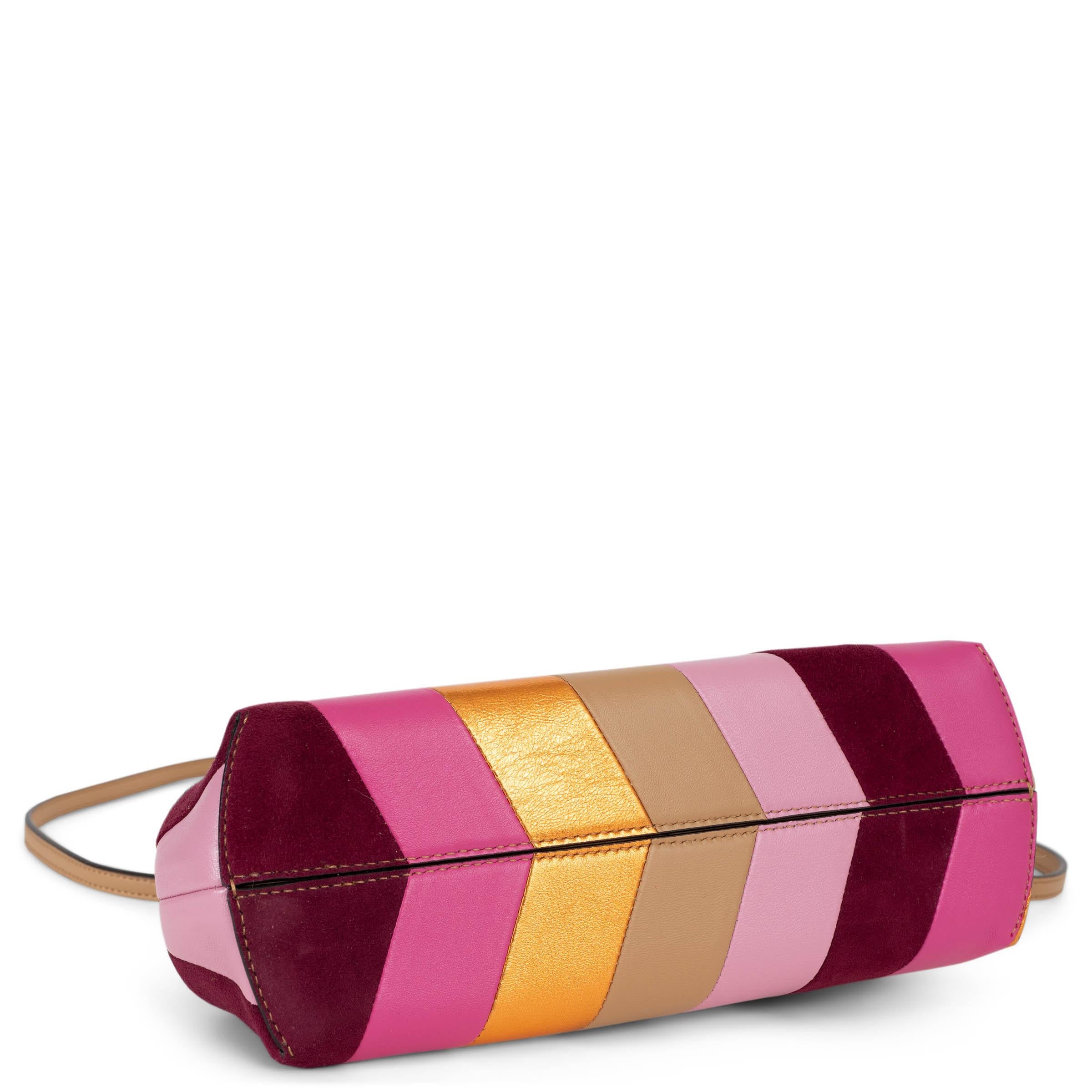 FENDI rose bordeaux beige FRIST SMALL STRIPED Sac à bandoulière Excellent état - En vente à Zürich, CH