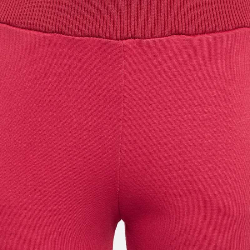 Women's Fendi Pink Cotton Knit Logo Band Detail Track Pants S