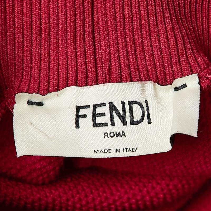 Fendi Pink Cotton Knit Logo Band Detail Track Pants S 1