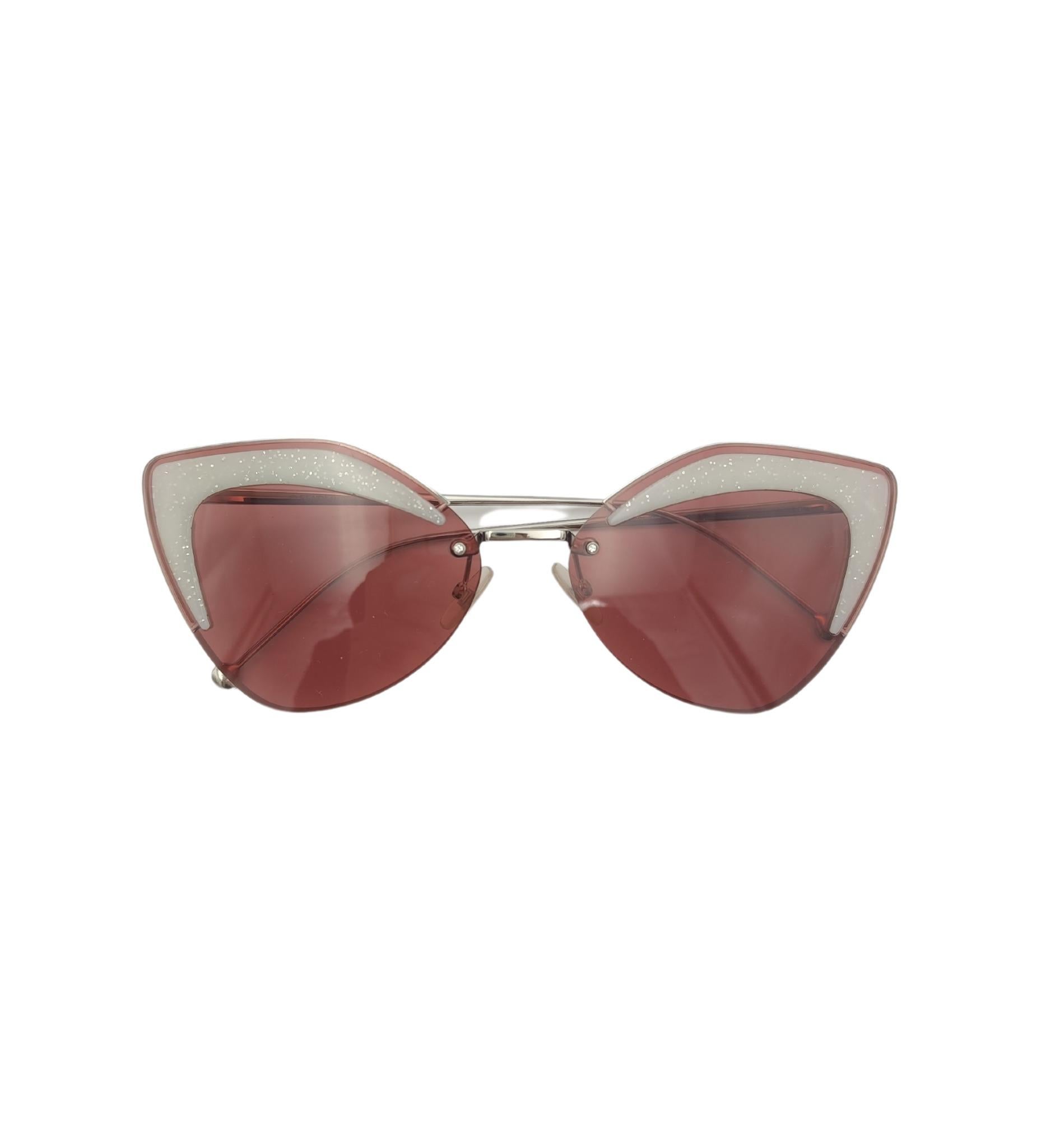 Brown Fendi pink glitter rimless sunglasses For Sale