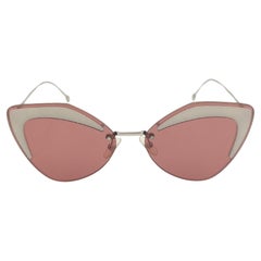 Fendi pink glitter rimless sunglasses