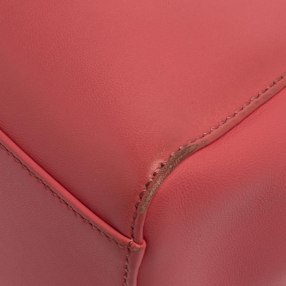 Fendi Pink/Green Leather Mini Peekaboo Top Handle Bag 5