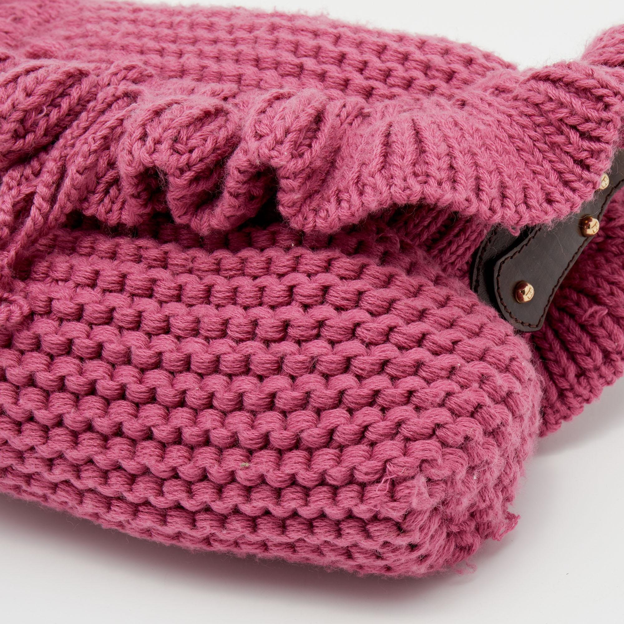 Fendi Pink Knit Chef Flap Bag 2