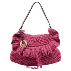 Fendi Rosa Strick- Chef-Klappentasche