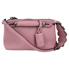 Borsa Fendi in pelle rosa a due vie con mini coda di cristallo