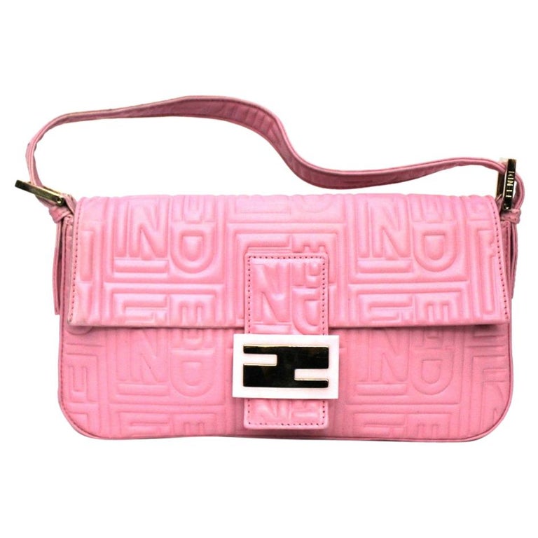 Fendi Pink Leather Baguette Bag at 1stDibs | pink baguette bag