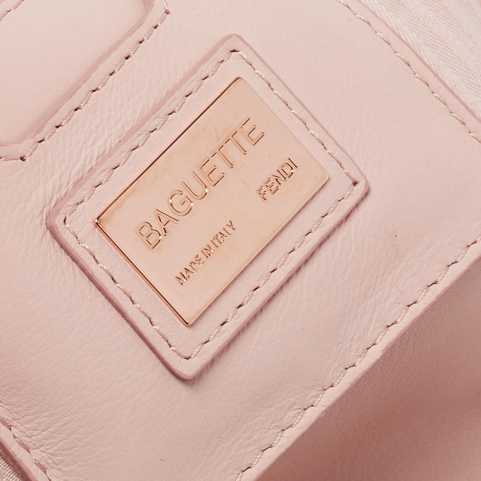 Women's Fendi Pink Leather Baguette Shoulder Bag