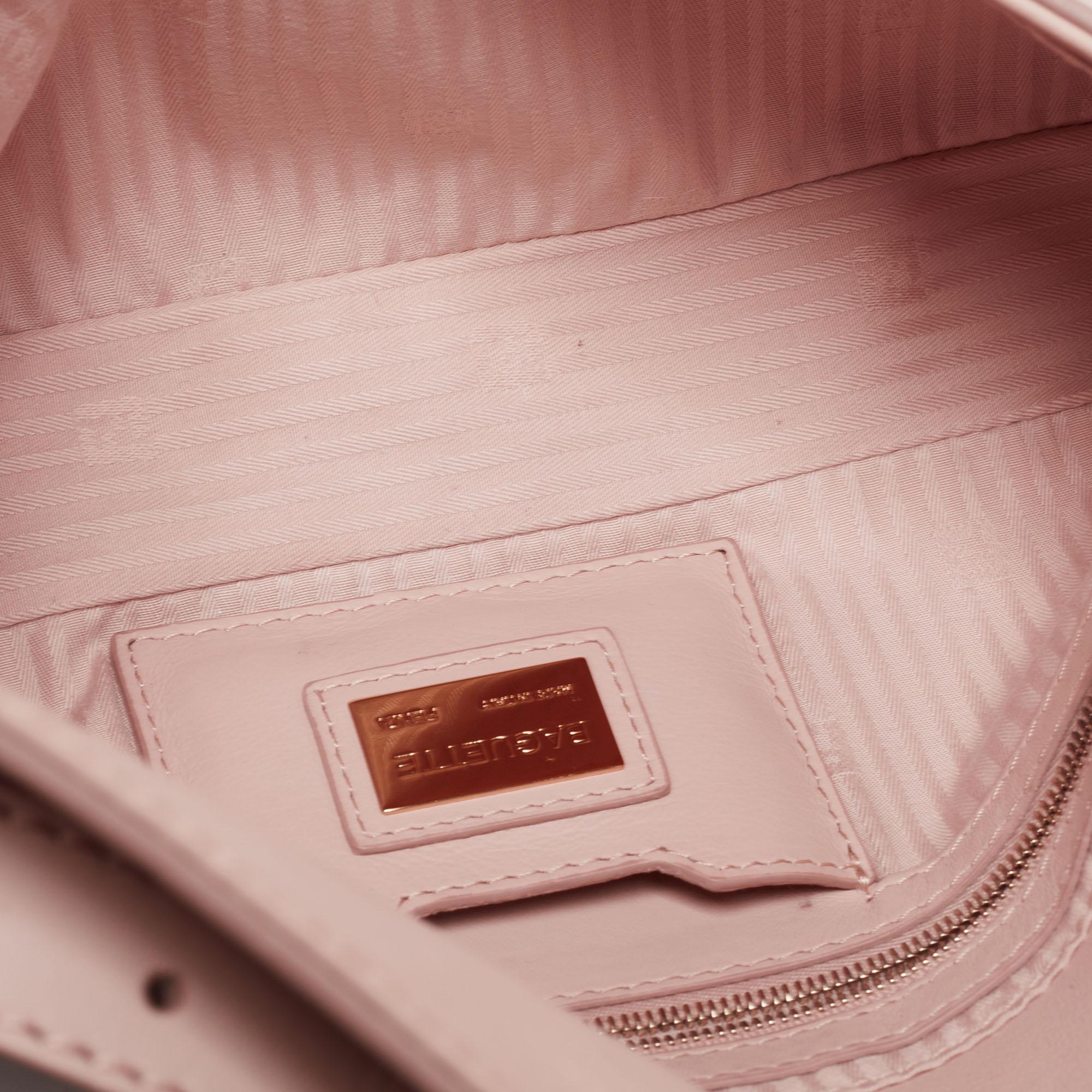 Fendi Pink Leather Baguette Shoulder Bag 1