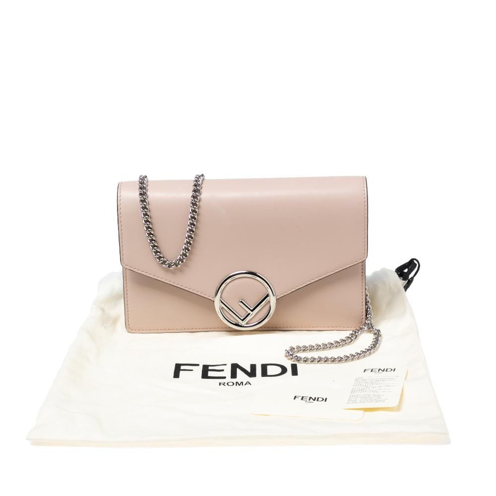 Fendi Pink Leather F is Fendi Wallet On Chain 6