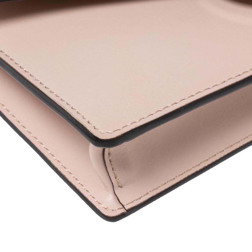 Beige Fendi Pink Leather F is Fendi Wallet On Chain