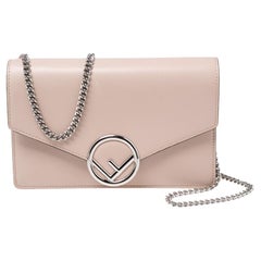 Used Fendi Pink Leather F is Fendi Wallet On Chain
