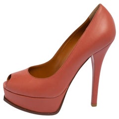 Fendi escarpins Fendista à bout ouvert en cuir rose, taille 39,5