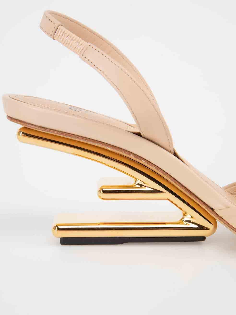 Fendi Pink Leather First Slingback Pumps Size IT 37 1