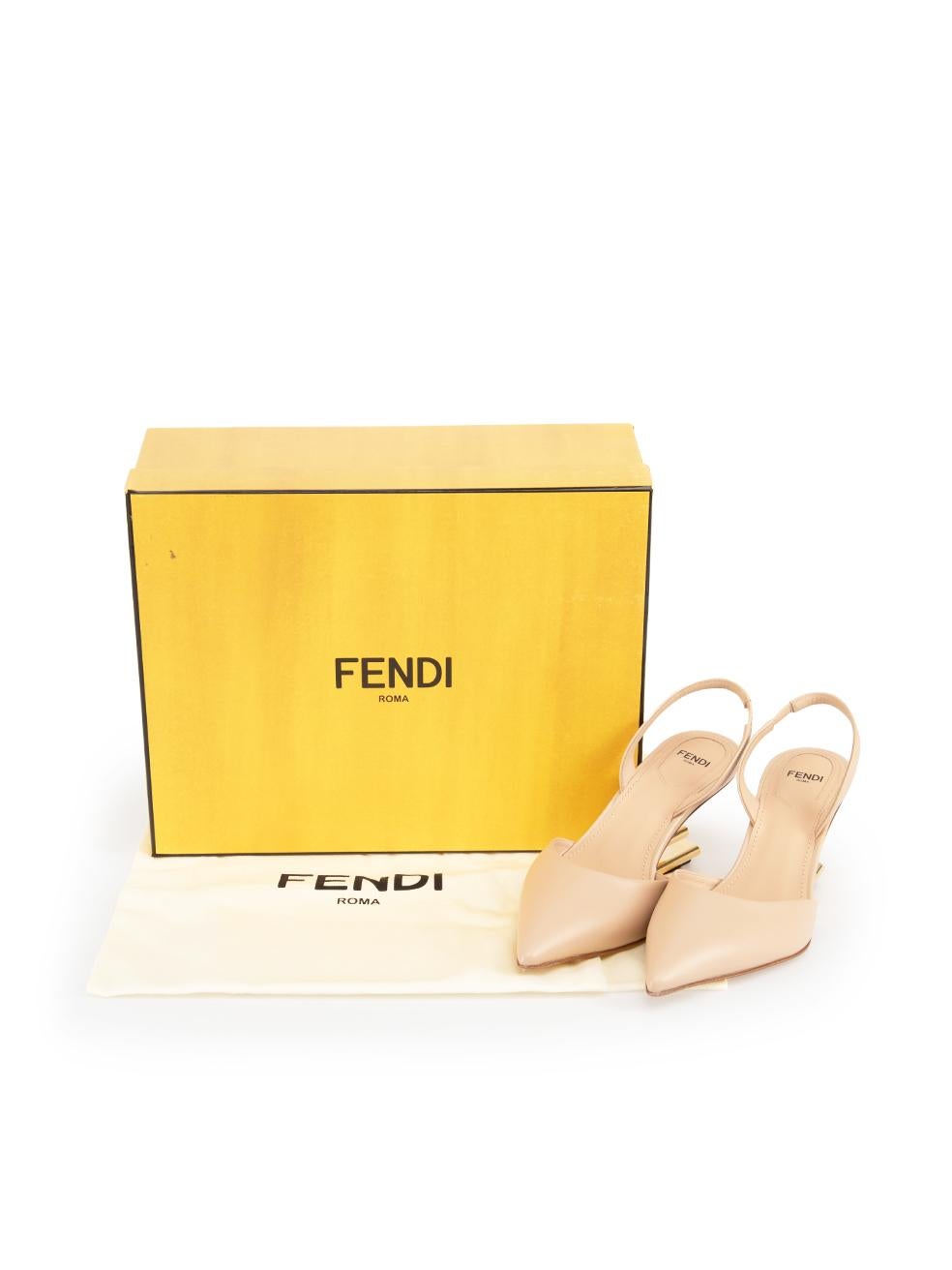 Fendi Pink Leather First Slingback Pumps Size IT 37 2