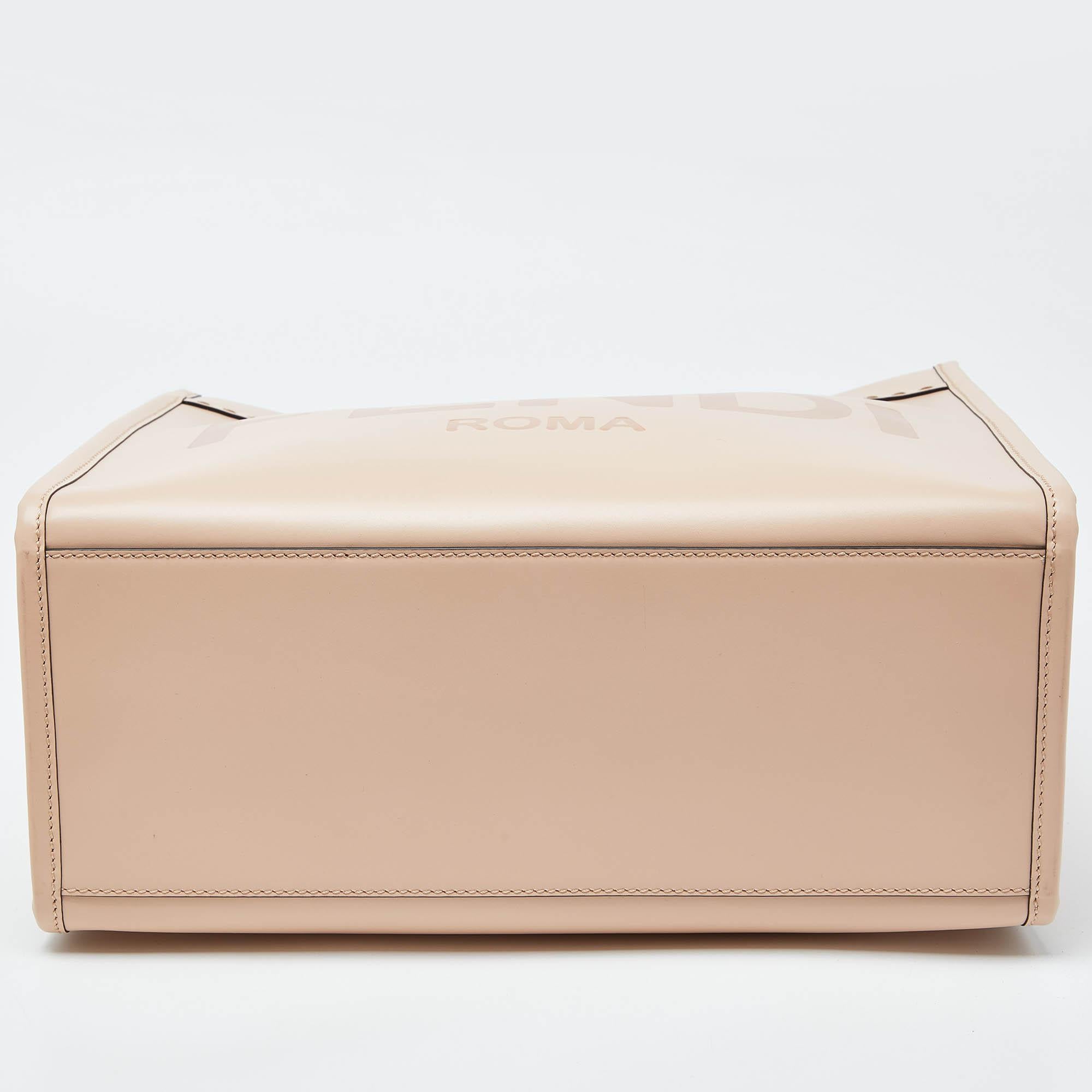Fendi Pink Leather Medium Sunshine Shopper Tote 2