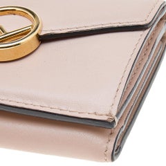Fendi Pink Leather Micro F is Fendi Trifold Wallet