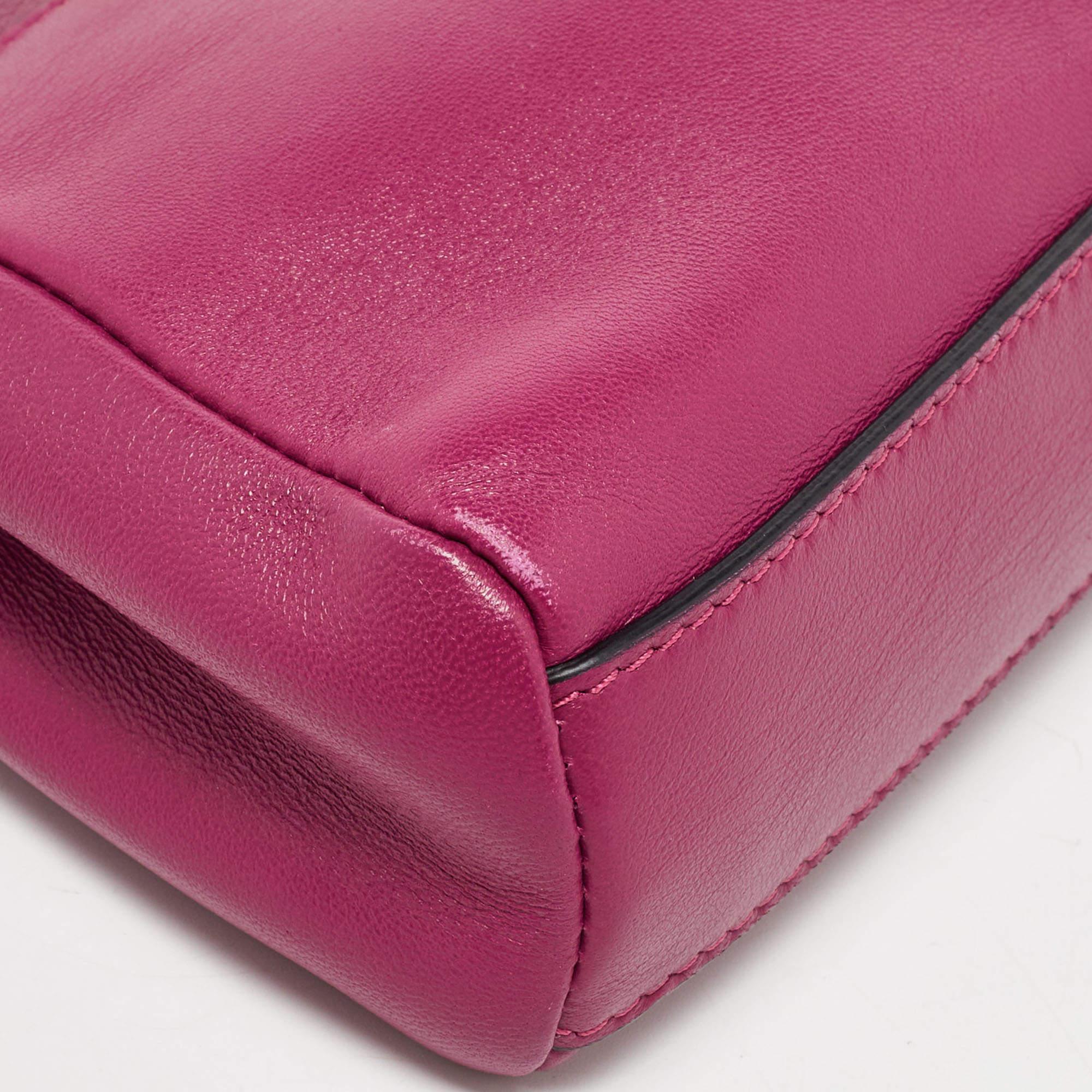 Women's Fendi Pink Leather Micro Peekaboo Crossbody Bag