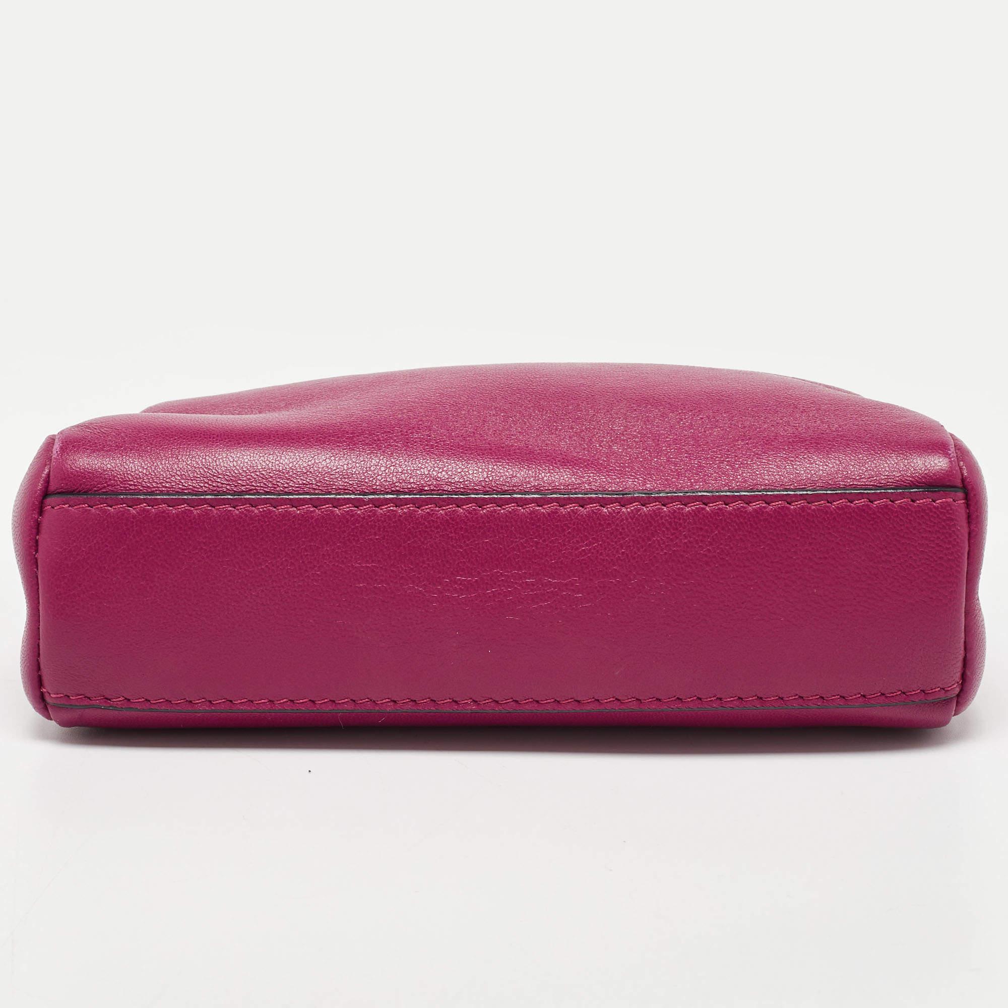 Fendi Pink Leather Micro Peekaboo Crossbody Bag 1