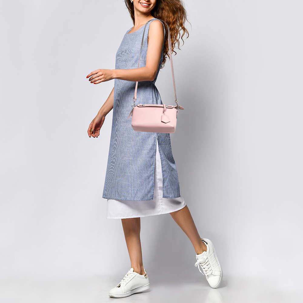 Fendi Pink Leather Mini By The Way Crossbody Bag In Good Condition In Dubai, Al Qouz 2
