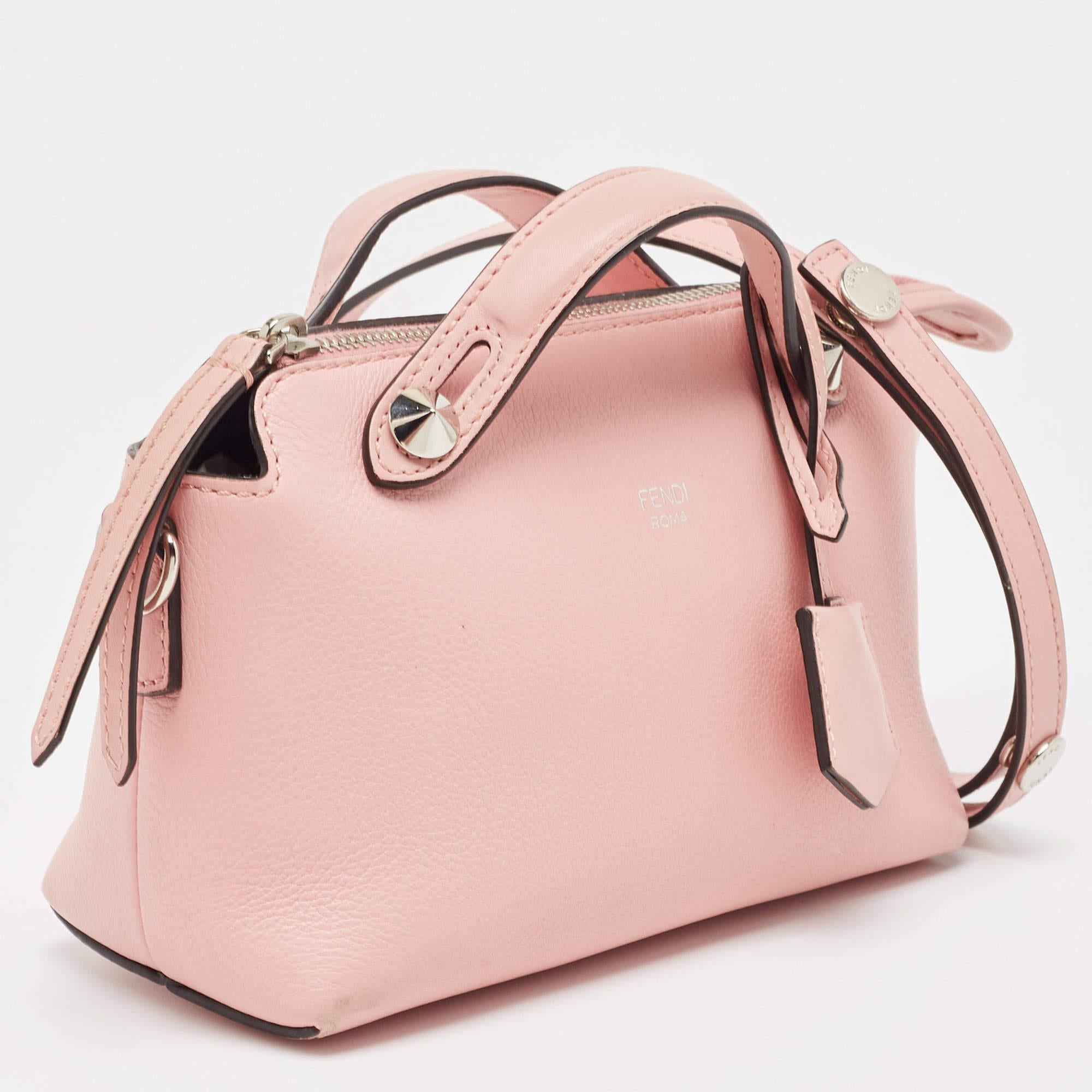 Women's Fendi Pink Leather Mini By The Way Crossbody Bag