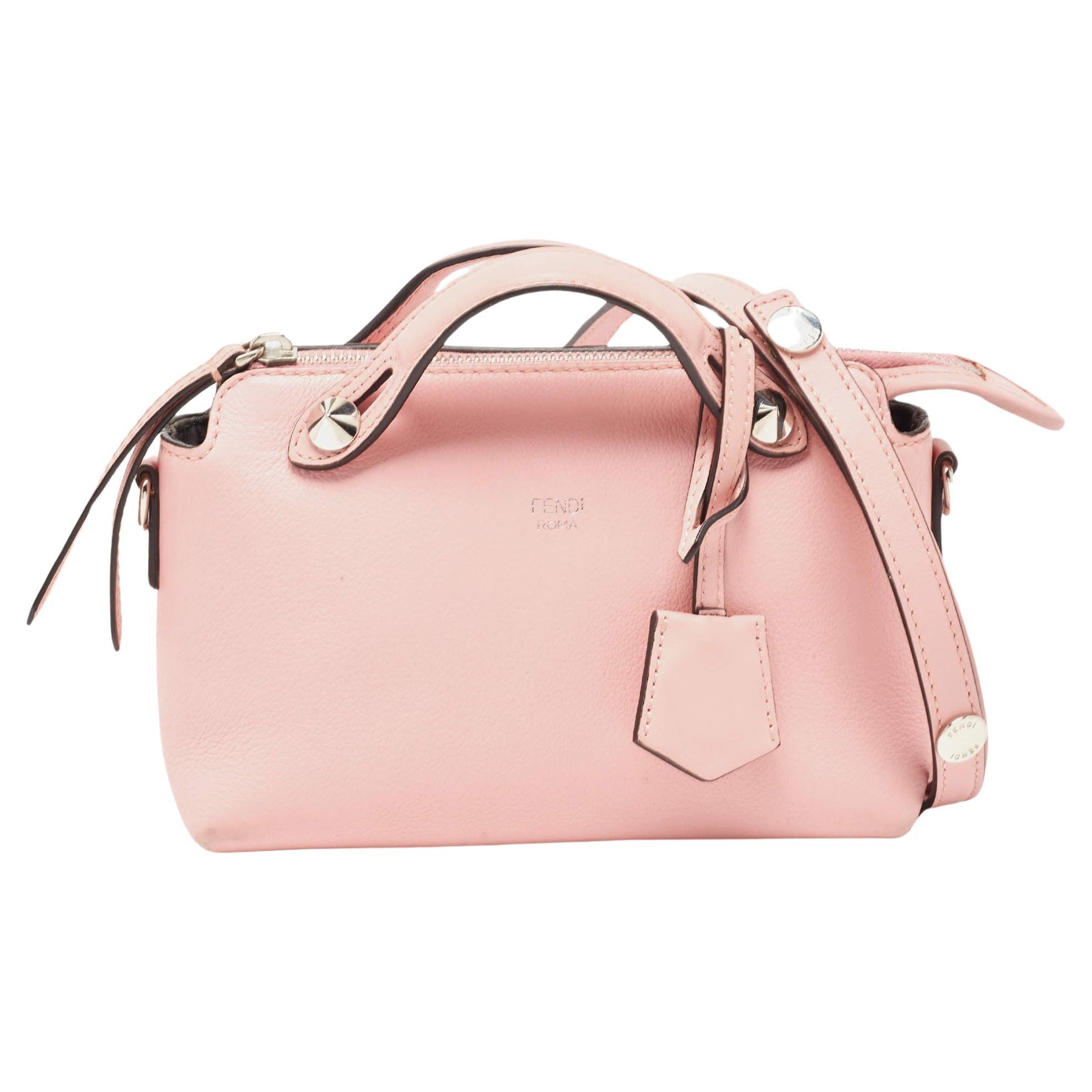 Fendi Pink Leather Mini By The Way Crossbody Bag