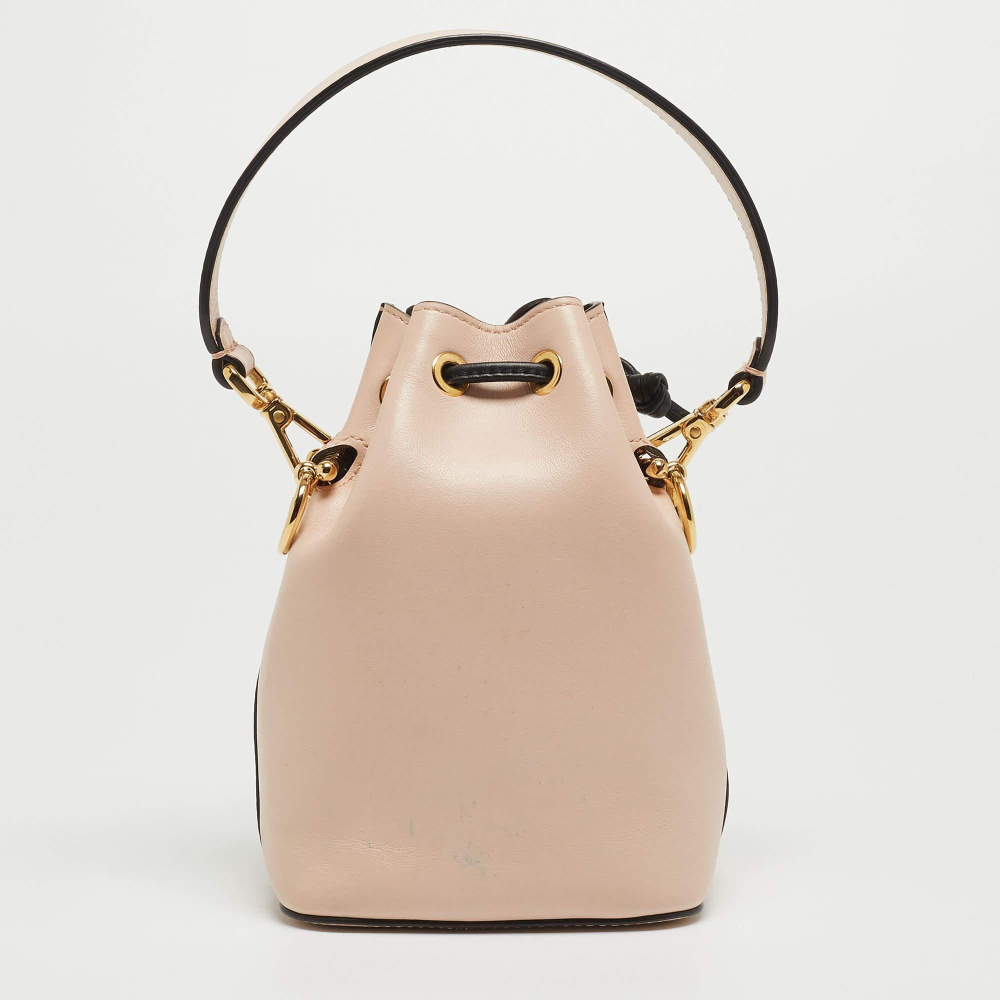 Women's or Men's Fendi Pink Leather Mini Mon Tresor Bucket Bag
