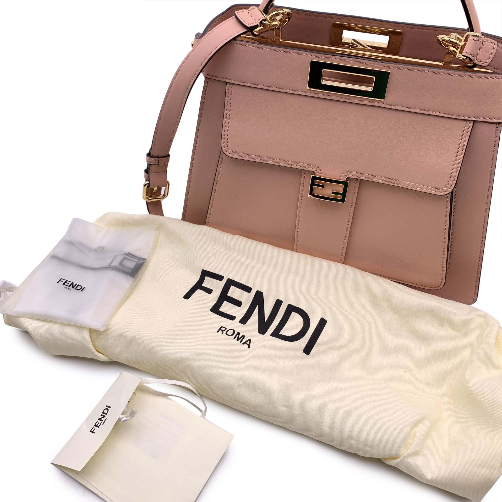 Women's Fendi Pink Leather Peekaboo ISeeU Medium Top Handle Satchel For Sale