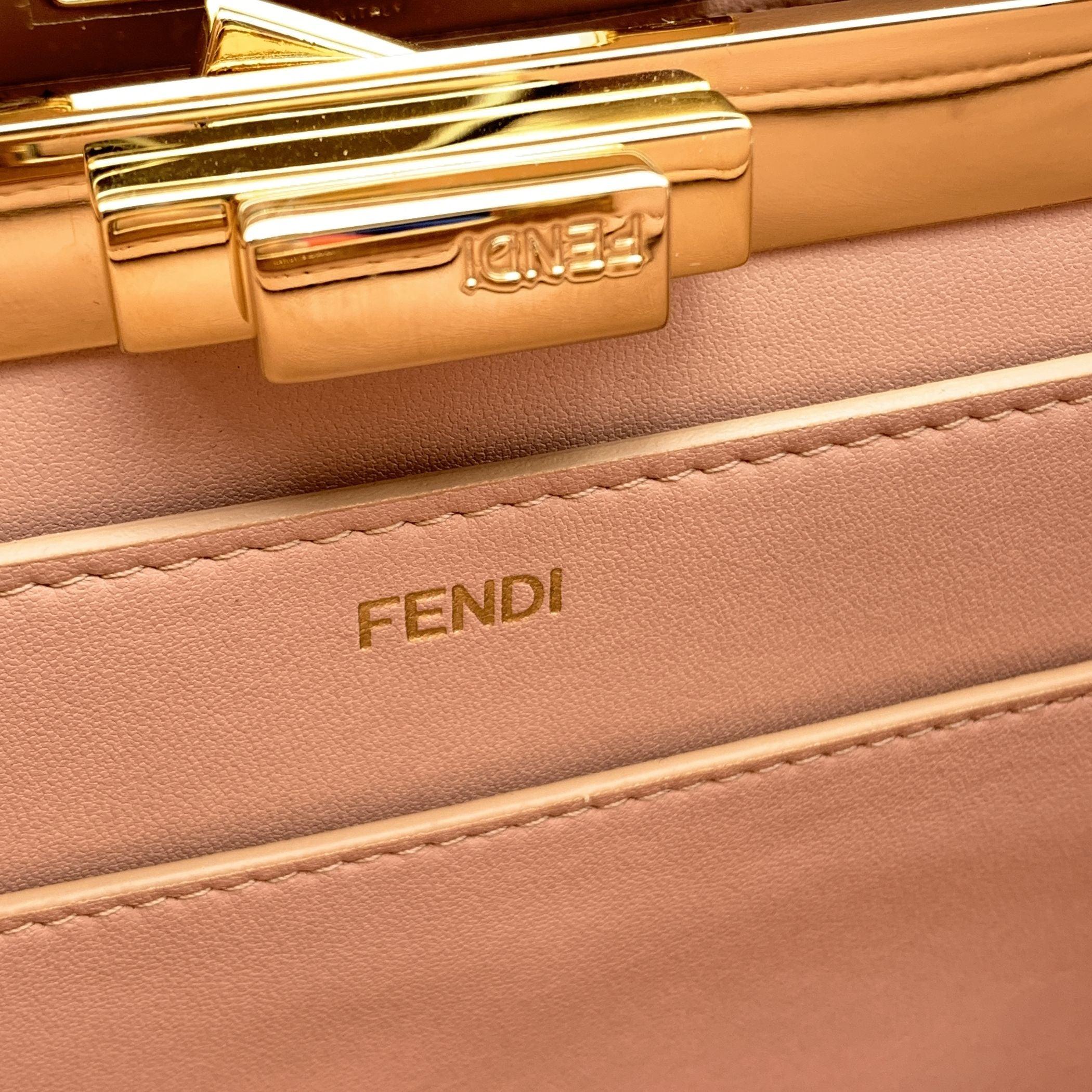 Fendi Pink Leather Peekaboo ISeeU Medium Top Handle Satchel For Sale 3