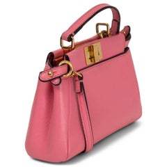 FENDI pink leather PEEKABOO MICRO Crossbody Bag