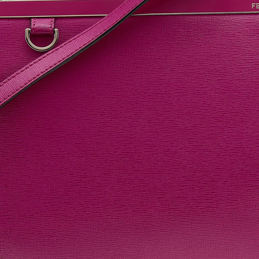 Fendi Pink Leather Petite 2Jours Elite Tote 6