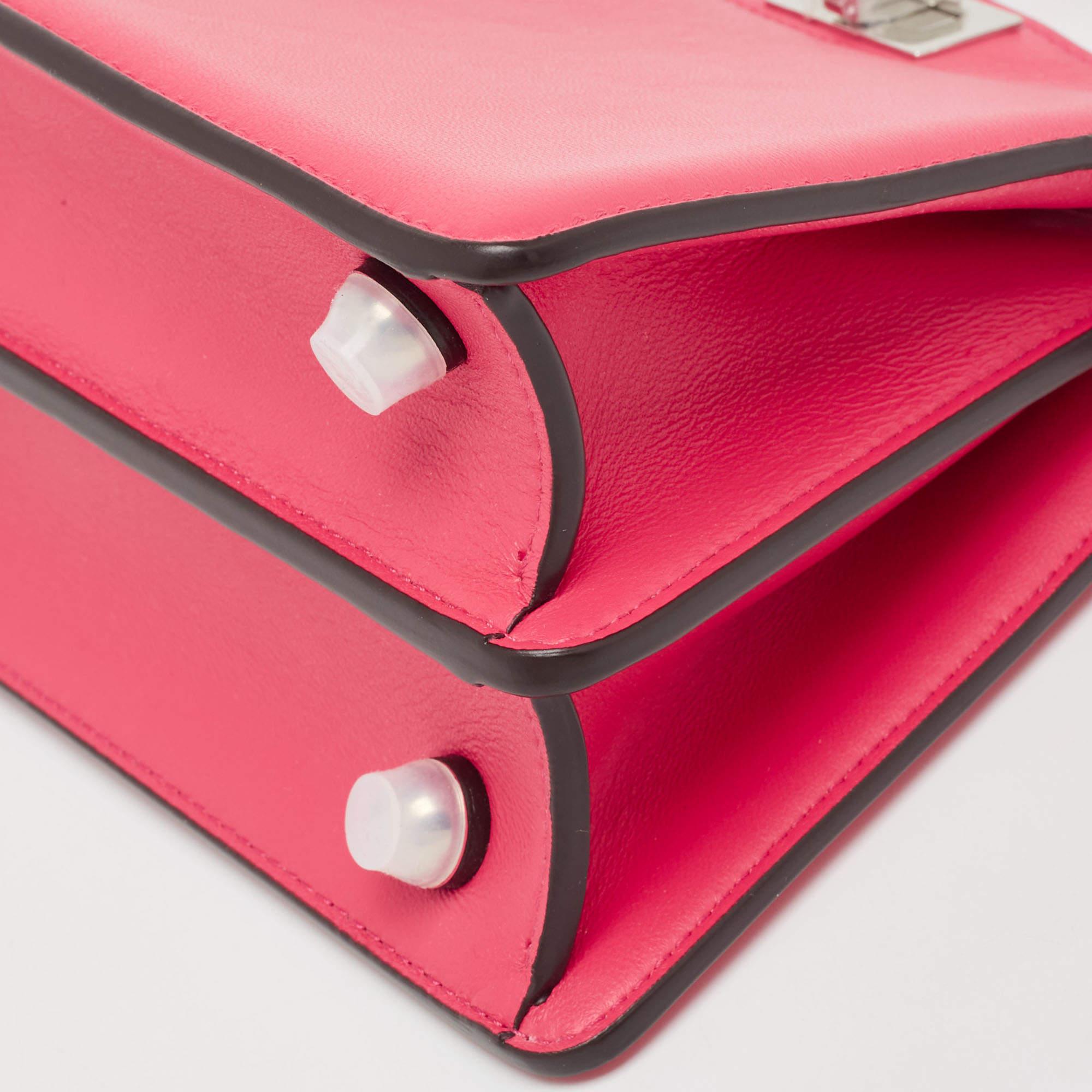 Fendi Pink Leather Petite Peekaboo ISeeU Top Handle Bag 1