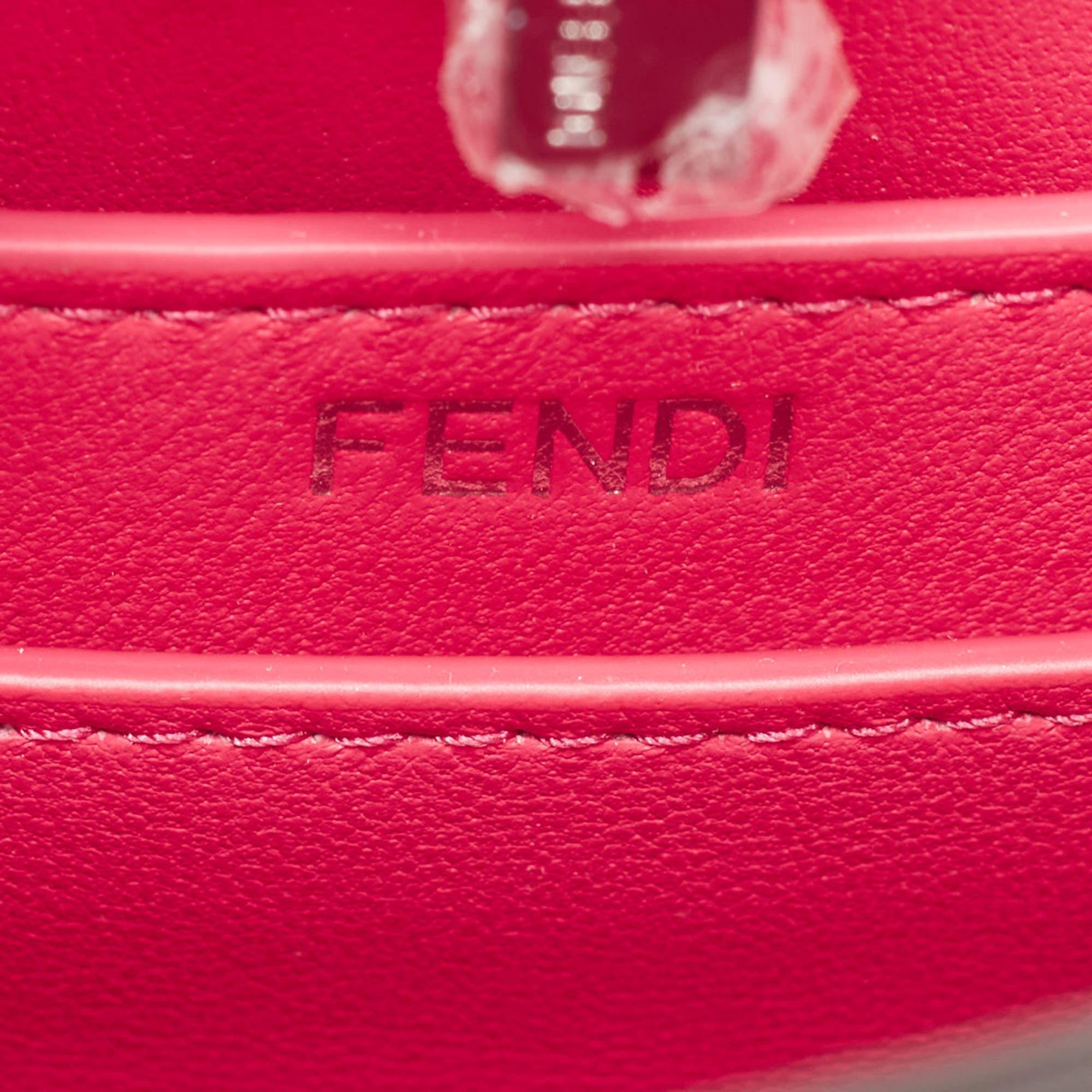 Fendi Pink Leather Petite Peekaboo ISeeU Top Handle Bag 3