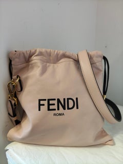 Fendi Vintage Pink Leather Bucket Bag with Shoulder Strap, Unisex