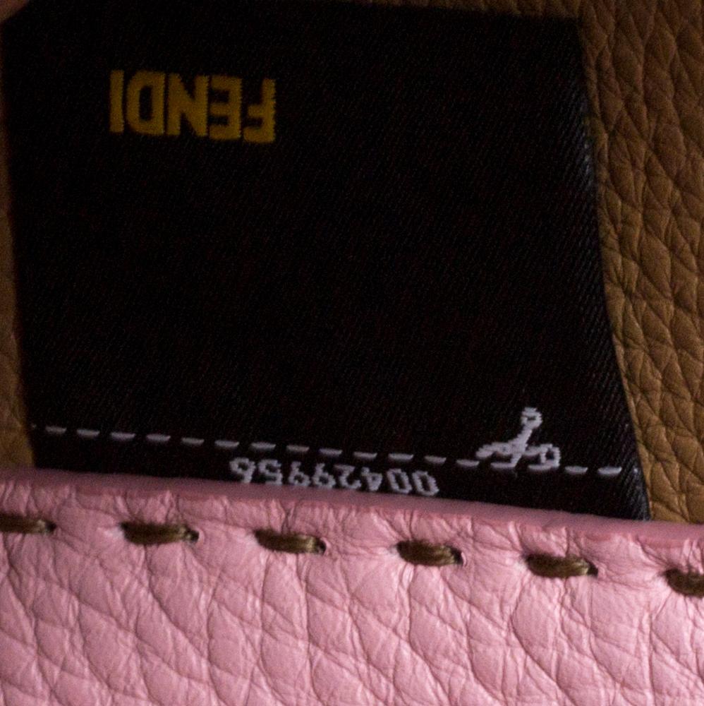 Women's Fendi Pink Leather Selleria Flap Clutch