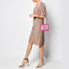 Fendi Pink Leather Small C'Mon Flap Shoulder Bag