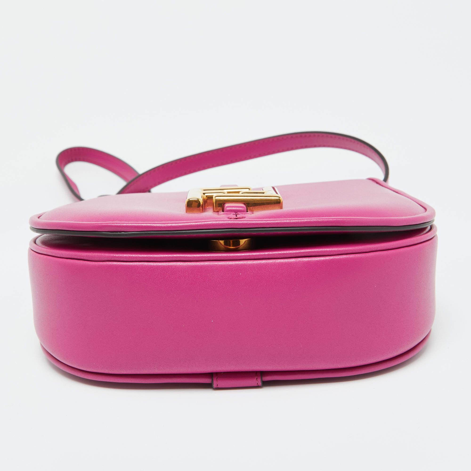 Fendi Pink Leather Small C'Mon Flap Shoulder Bag 2