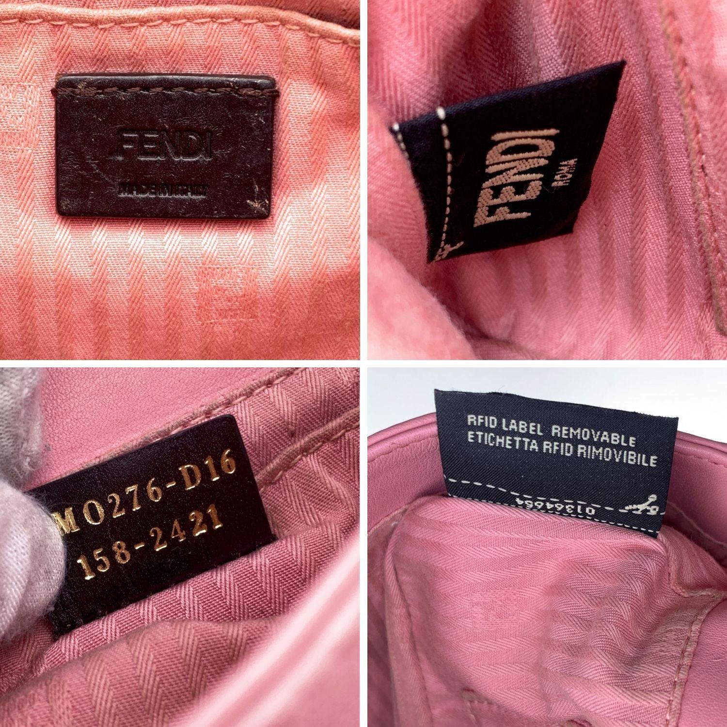 Fendi Kleine Fendista Pochette Umhängetasche aus rosa Leder 3