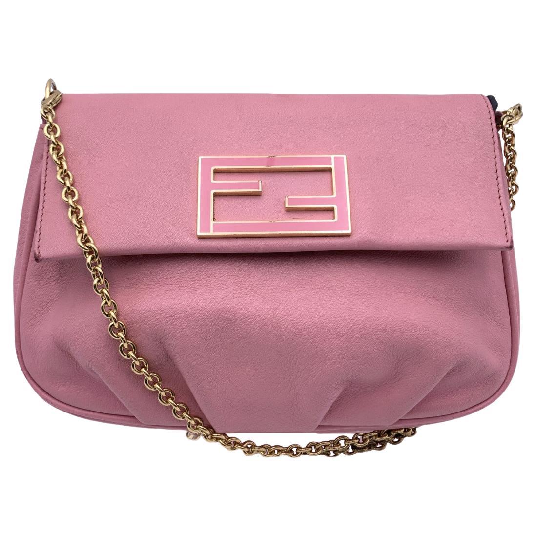 Fendi Kleine Fendista Pochette Umhängetasche aus rosa Leder