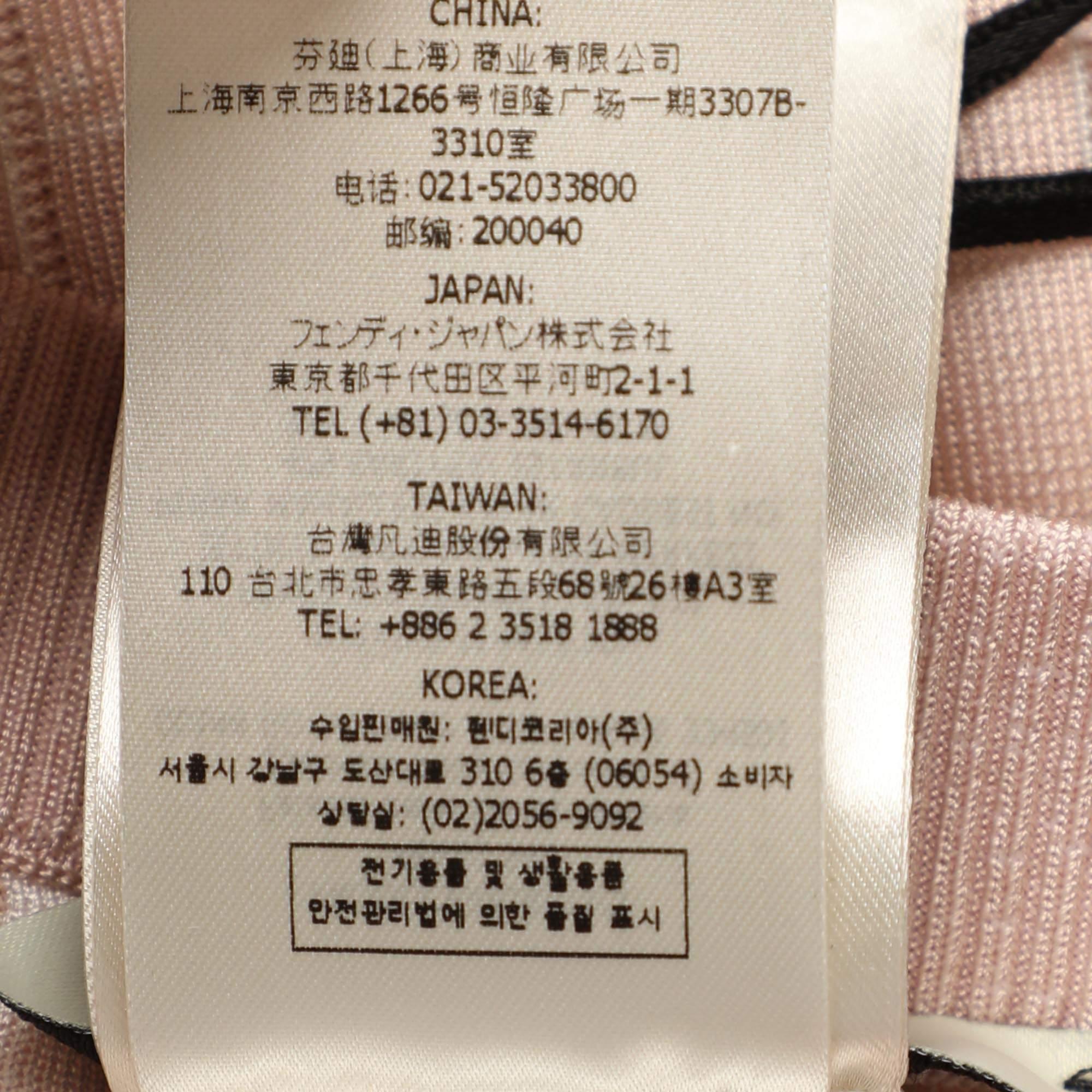 Fendi Pink Monogram Knit Midi Skirt M For Sale 2