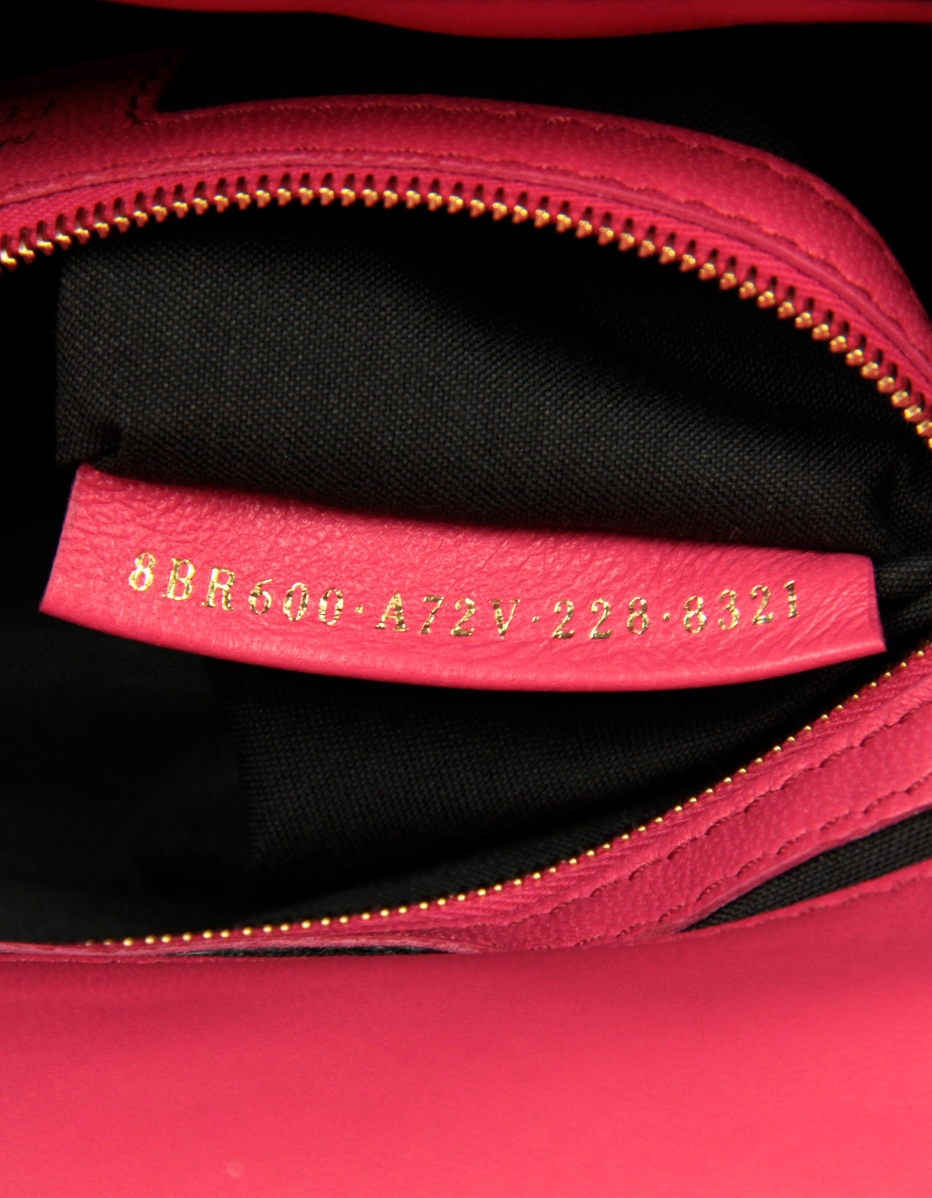 Fendi Pink Nappa Embossed Logo FF 1974 Large Baguette NM Bag w/ Two Straps 2