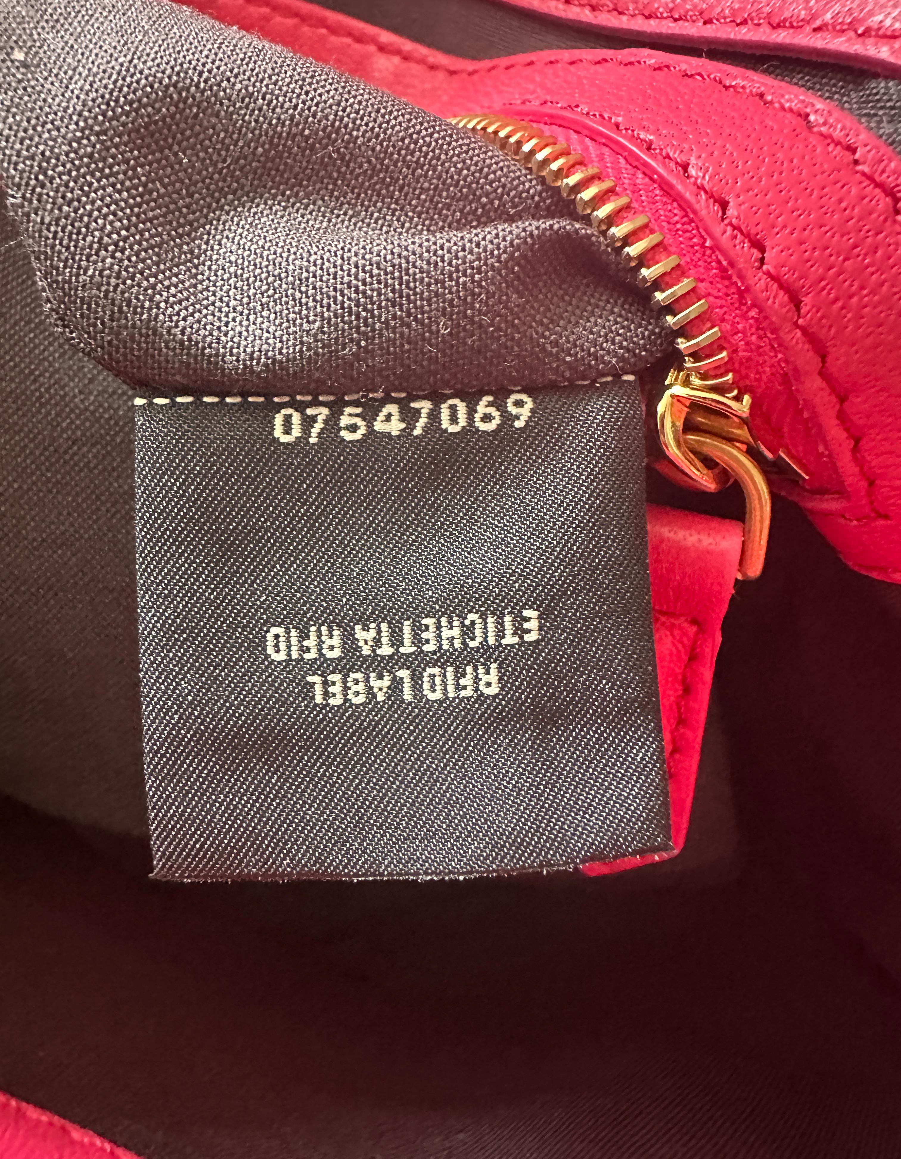 Fendi Pink Nappa Embossed Logo FF 1974 Large Baguette NM Bag w/ Two Straps 3