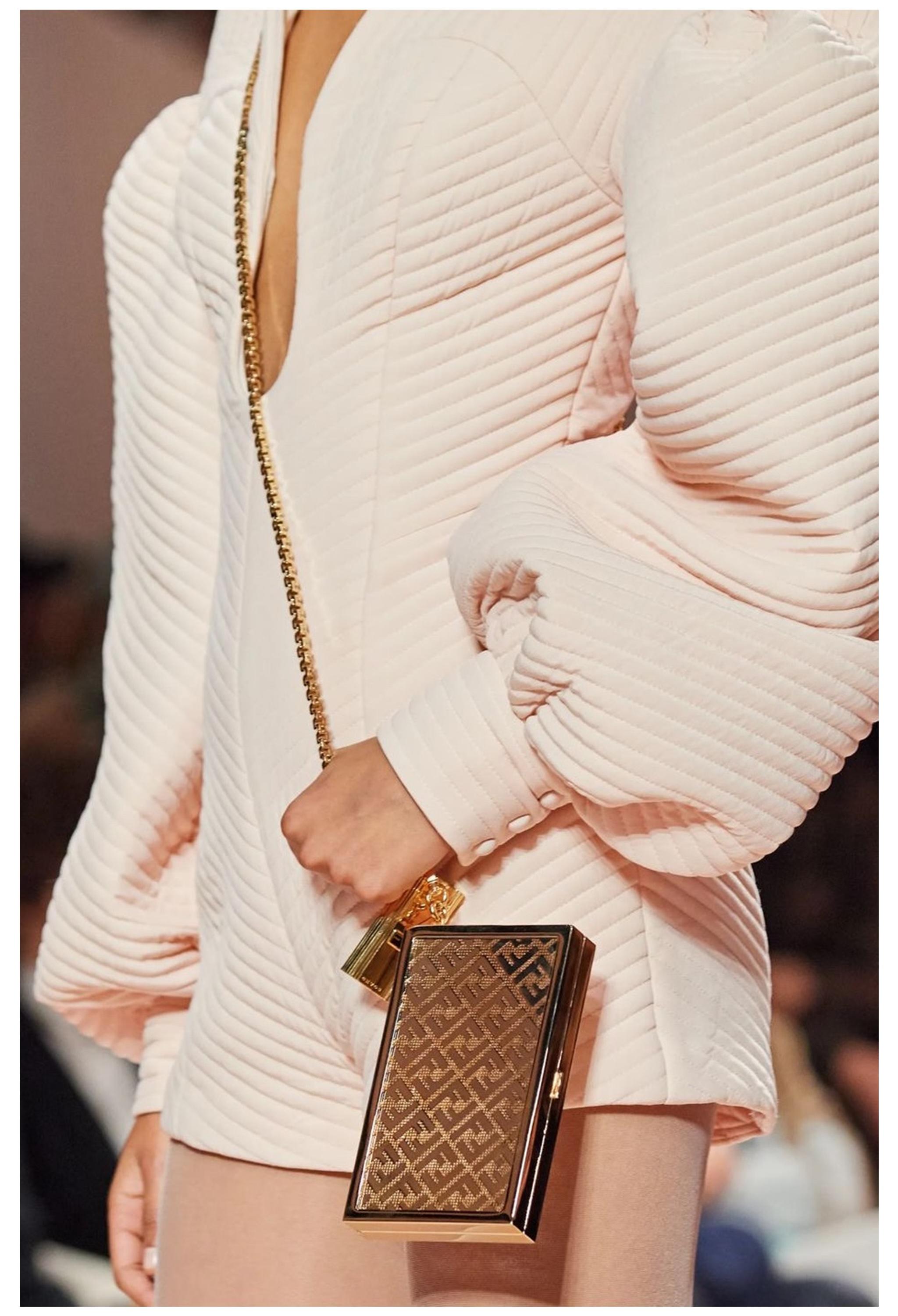 Fendi Pink Padded Architectural Mini Romper 2020 For Sale 1