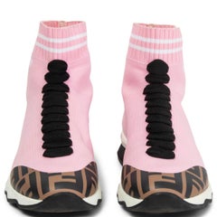 FENDI pink ROCKO-TOP ZUCCA SOCK Sneakers Shoes 36