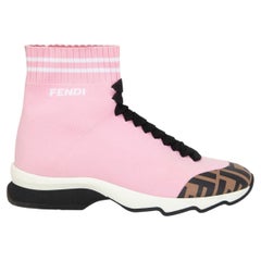 FENDI pink ROCKO-TOP ZUCCA SOCK Sneakers Shoes 36