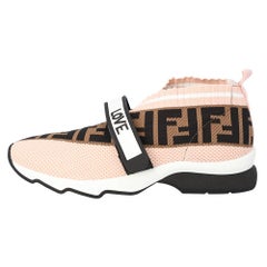 Fendi Pink Rockoko Knit Sneakers Size 40