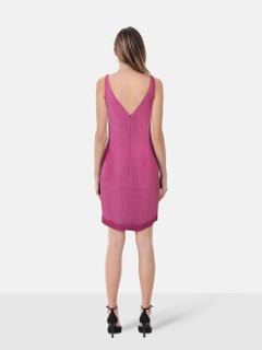 Fendi Pink Ruffle Detail Mini Dress Size M